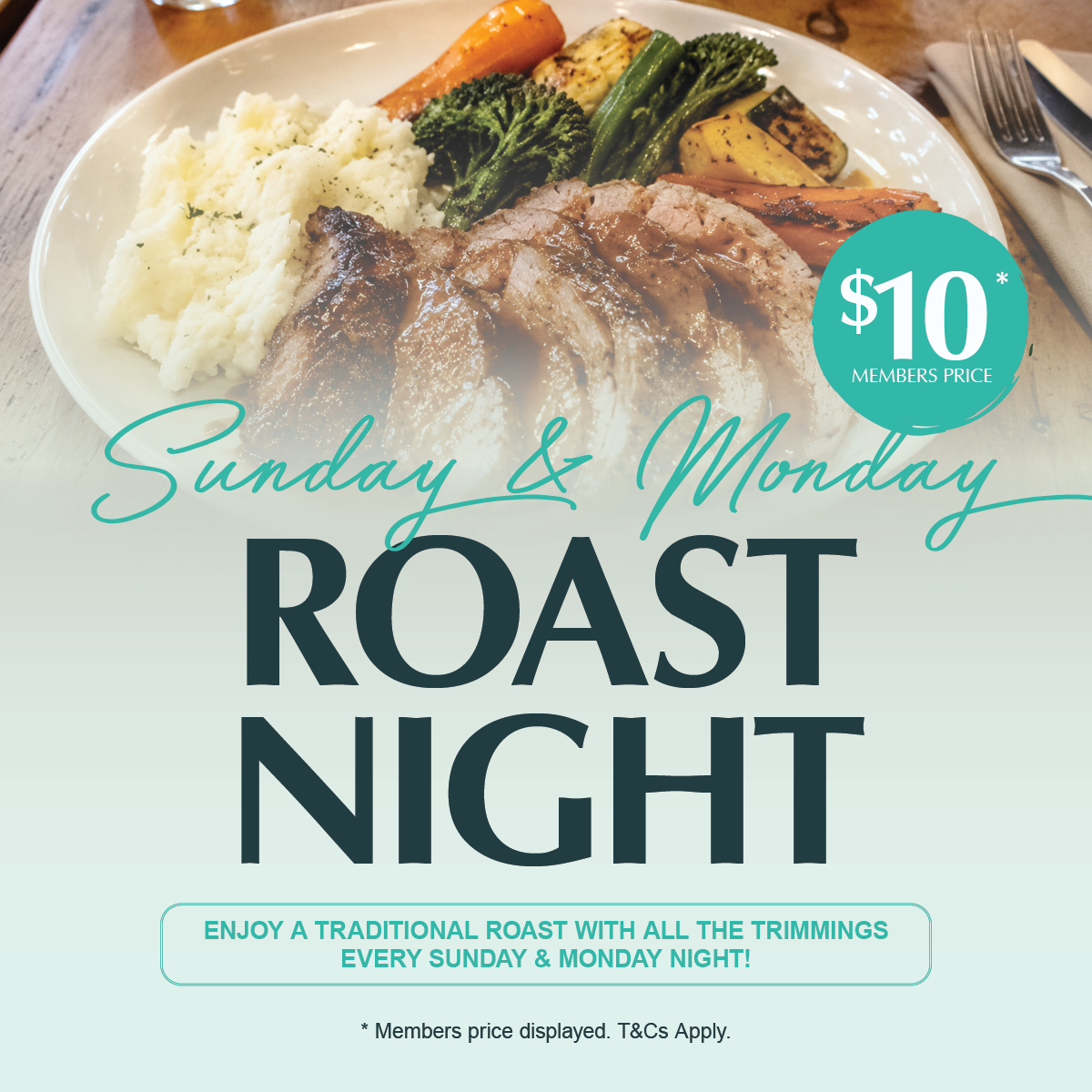 Sunday & Monday Roast Night